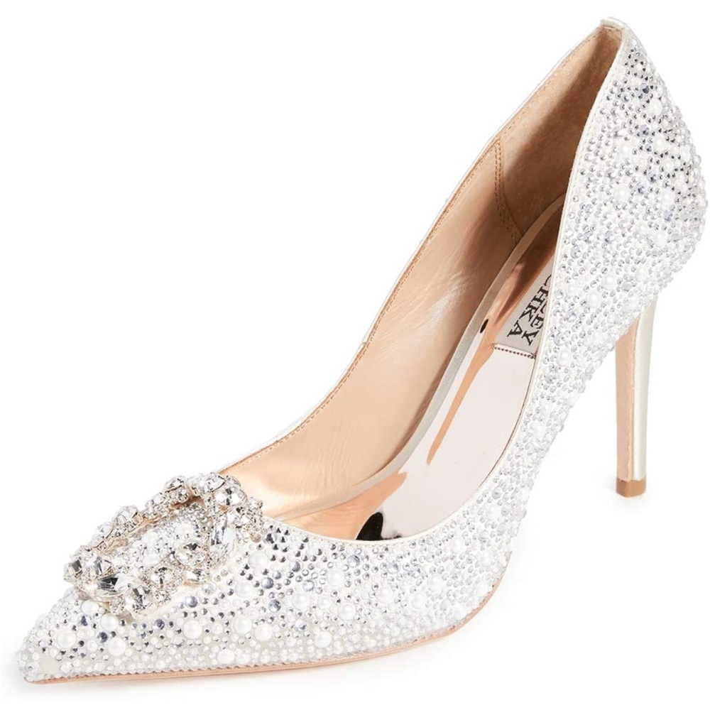 Cher II Pointed Toe Pump - IVORY/GOLD/SILVER jewels